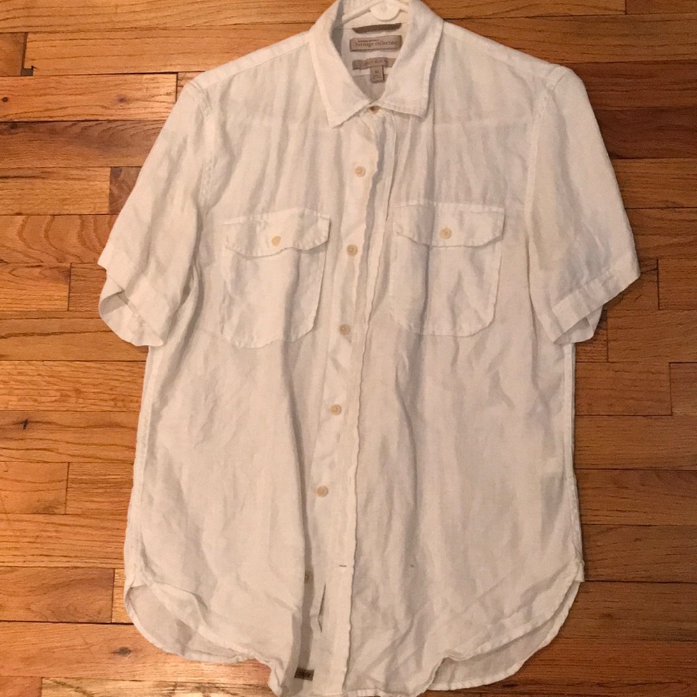 Banana republic heritage short sleeve linen shirt